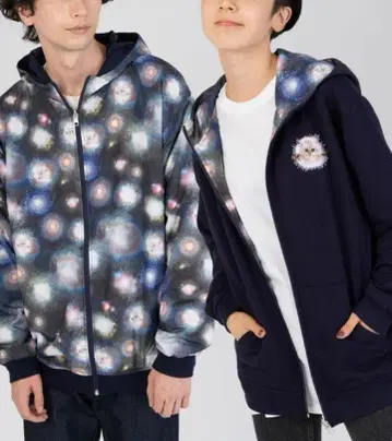 [ graniph ] 코스믹 웜 리버서블 후디드 블루종 S