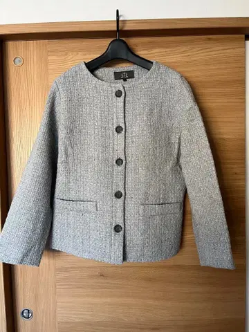 그레이 노카라 자켓 L 사이즈