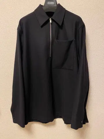 질샌더 플러스 하프 지퍼 울 셔츠