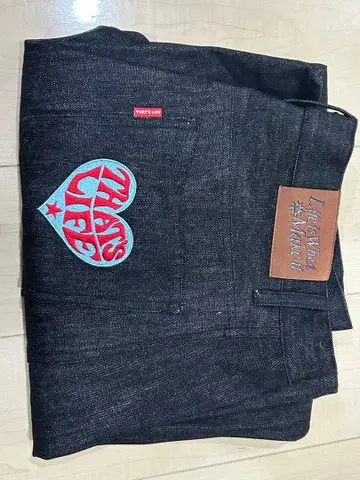 THAT'S LIFE 다크 데님 와이드 팬츠