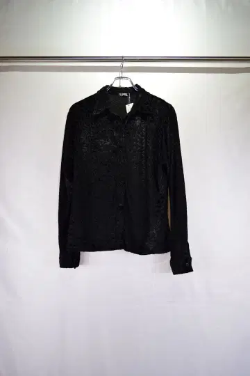 구제 의류 블랙 디자인 시스루 벨로아 블라우스 셔츠 빈티지 80s 90s