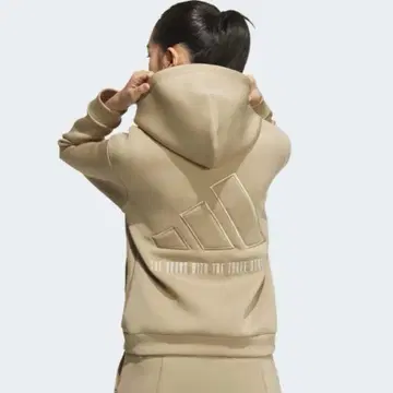 아디다스 종이상자 니트 빅 로고 후디 베이지 L