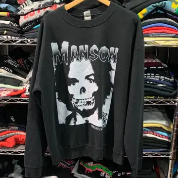 USA 구제 의류 CreepyJason Manson 디자인 맨투맨