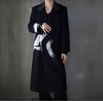 1980s 빈티지 체스터 코트 가죽 절개 archive