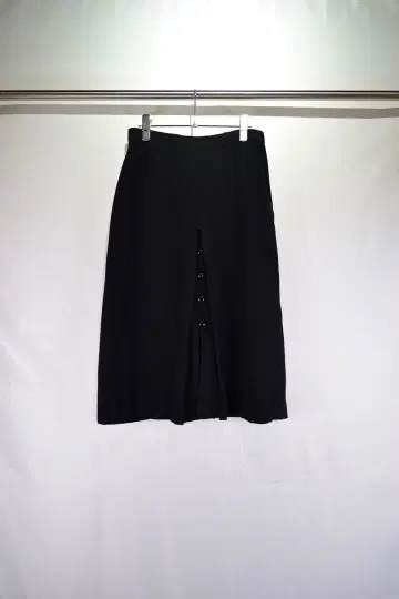 구제 블랙 폴리울 디자인 스커트 TALON 지퍼 빈티지