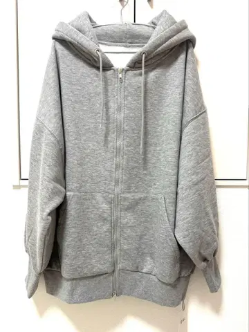[ 미사용 새상품 ] GRL 맨투맨 오버 사이즈 지퍼 후드티 그레이