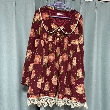 공주 갸루 헤이세이 리즈리사 꽃무늬 미니 원피스