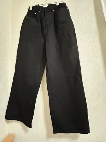 남성용 블랙 와이드 팬츠