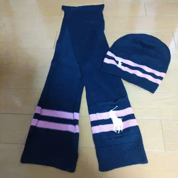 랄프 로렌 머플러 모자 세트