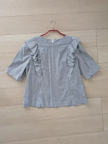 Maglie ef-de 프릴 블라우스 스트라이프 사이즈 17