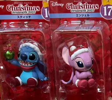2025년 크리스마스 오너먼트 복권 스티치와 엔젤 피규어 세트.