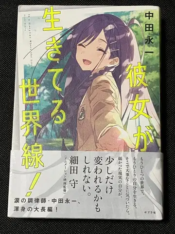 사인본 나카타 에이이치 그녀가 살아있는 세계선! 초판 오비 포플러사