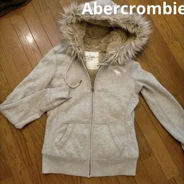 아바크롬비 & 피치 페이크 퍼 후드티 무스 자수