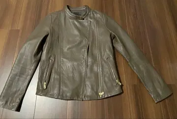 노블 소프트 램 가죽 라이더스 블루종 브라운 34 사이즈