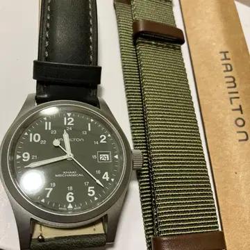 HAMILTON 카키 필드 수동 와인딩 정품 NATO 스트랩 포함