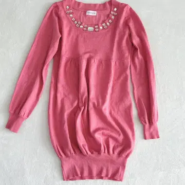 로디스포토 비쥬 니트 원피스 울 혼방 드레스 튜닉 M