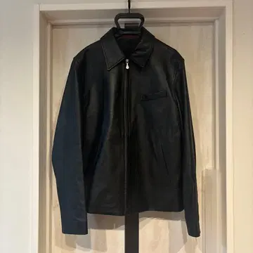 새상품급 폴스미스 램 가죽 트래커 자켓 블루종 양가죽 블랙 L