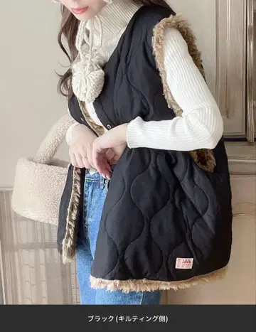 리버서블 블랙 다운 베스트