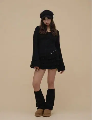 andmary Leia 프릴 세트업 블랙