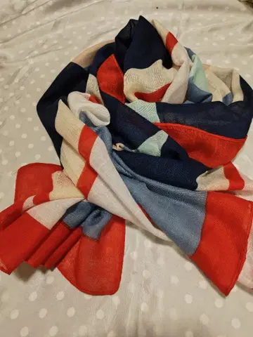 기하학 패턴 코튼 린넨 스톨