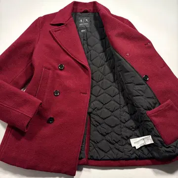 새상품급 L 상당 아르마니 더블 브레스트 P 코트 울 코트 퀼팅