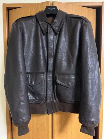 90sVINTAGE COOPER A2 플라이트 가죽 자켓 다크 브라운