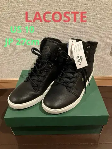 [택 포함 새상품] LACOSTE 블랙 퍼 하이컷 스니커즈