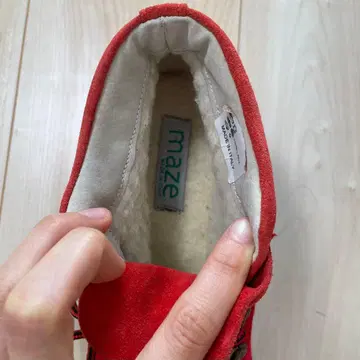 maze 이탈리아제 레드 하이컷 스니커즈