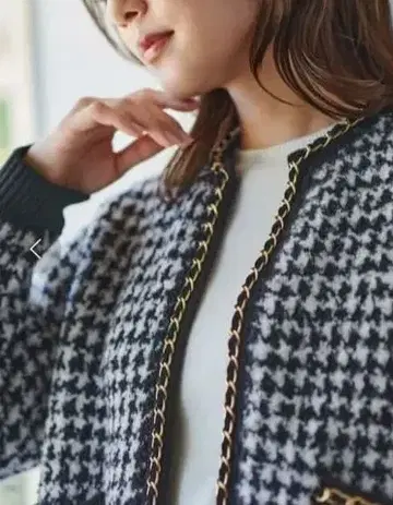 로페 ROPE 체인 하운드투스 자카드 가디건