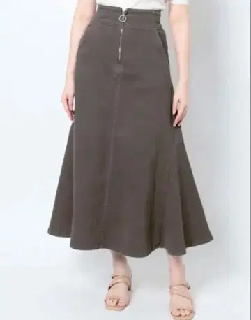 [ 신품 택 포함 ] 프론트 ZIP 플레어 스커트