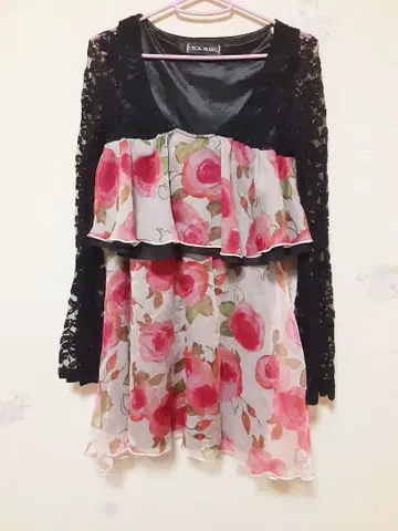 CECIL McBEE 꽃무늬 프릴 미니 원피스 M 사이즈