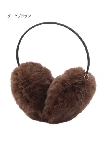 다크 브라운 퍼 귀도리