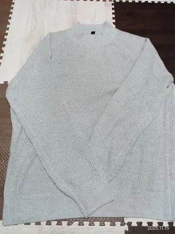 유니클로 남성용 크루넥 니트 그레이 XL 사이즈