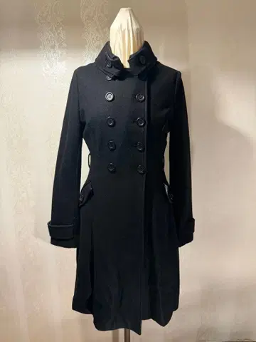 블랙 롱 코트 더블 브레스트 런던 Macintosh 팬