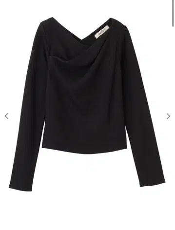 COCO DEAL 아지메 넥 오프숄더 티셔츠 블랙