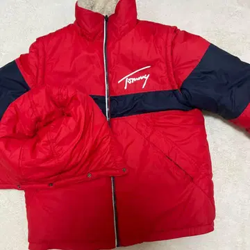 Tommy Jeans 다운 자켓 빨간색/네이비