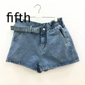 fifth 피프스 비대칭 벨트 데님 숏 팬츠