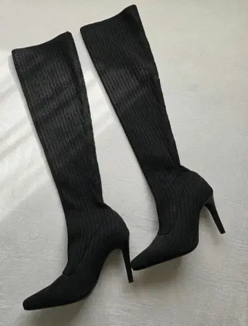 GYDA 리브 니트 롱 부츠