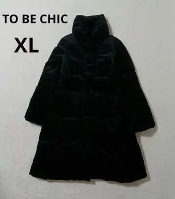 빅 사이즈 고급 TO BE CHIC 롱 다운 코트 벨벳 벨로아