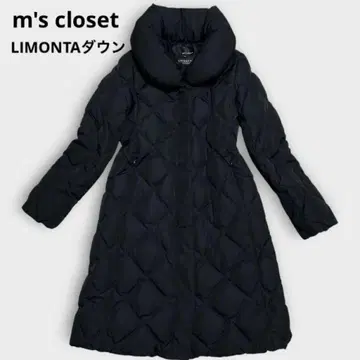다운 코트 (36) 퀼팅 LIMONTA 여배우 옷깃 A라인 블랙
