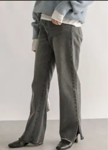 [ RIVE DROITE ] 슬릿 데님 36 블랙