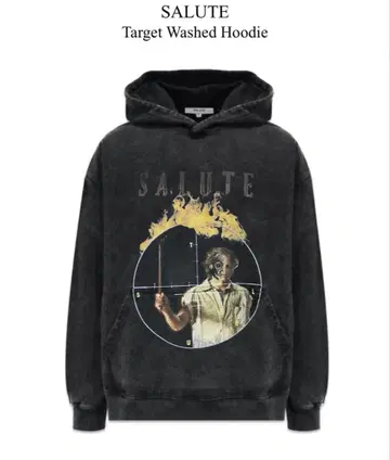 SALUTE Target Washed Hoodie 다크 그레이