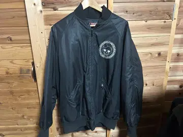 스컬시트 블랙 바시티 자켓