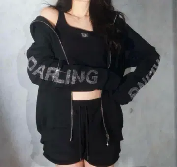 다리치 Darich 크리스탈 로고 빅 후드티 블랙 스톤