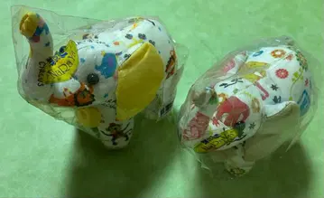 코끼리 봉제 인형 멀티컬러 동물 패턴 약 15cm (2개)
