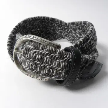 이탈리아제 야콥 코헨 웨빙 벨트 솔리드 브래스 버클 그레이