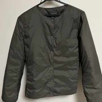 MUJI 경량 다운 자켓 노카라 카키 다운 자켓 L 사이즈
