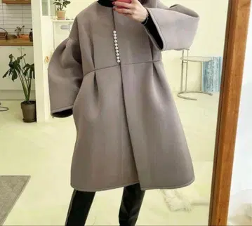 myu 센터 펄 플레어 본딩 코트