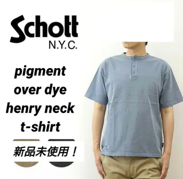 미사용 새상품 Schott 피그먼트 오버다이 헨리넥 T 반팔 XL