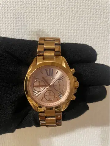 MICHAEL KORS 핑크 골드 크로노그래프 손목시계
